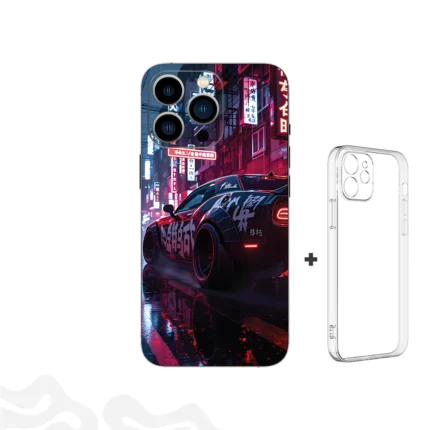 Neon Velocity Skin – Cyber Tokyo Streets + Coque Transparente
