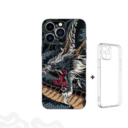 Mythic Wave Skin – Japanese Dragon Art + Coque Transparente