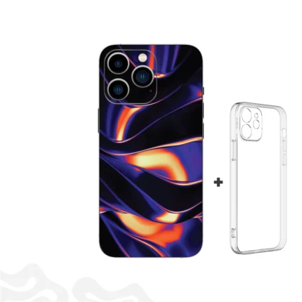Inferno Drift Skin – Liquid Chrome Fire Pattern + Coque Transparente