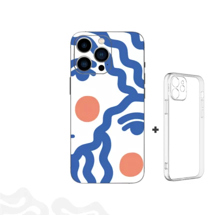 Calm Contours Skin – Abstract Line Face + Coque Transparente