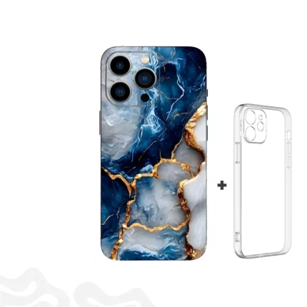 Fracture Tide Skin – Gold Veins + Coque Transparente