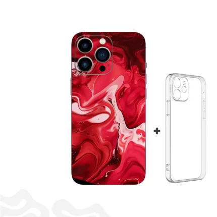 Red Flux Skin – Liquid Fire + Coque Transparente
