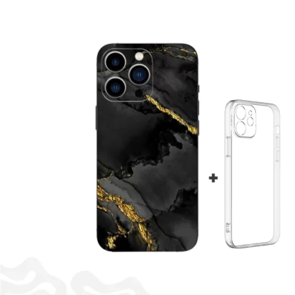 Gold Current Skin – Minimalist Luxury + Coque Transparente