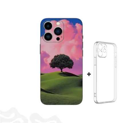 Midnight Crescent Skin – Retro Cosmic Glow + Coque Transparente