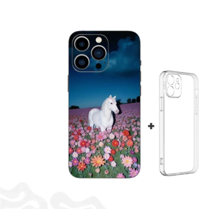Midnight Meadow Skin – Surreal Contrast + Coque Transparente