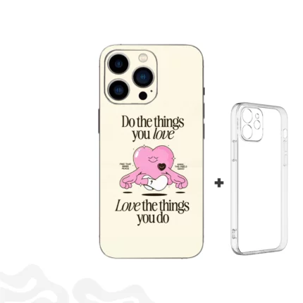 Heartful Harmony Skin – Motivational Graphic Edition + Coque Transparente