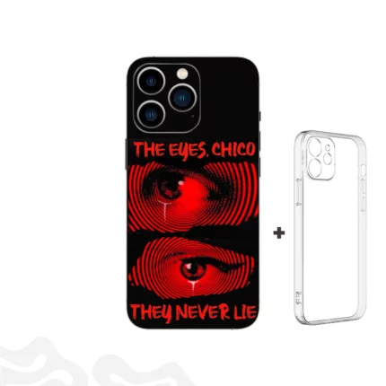 Eyes Never Lie Skin – Cinematic Red + Coque Transparente