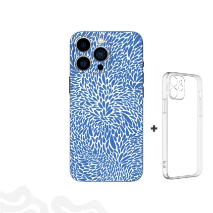 Petal Tide Skin - Blue Wave Pattern - Coque Transparent