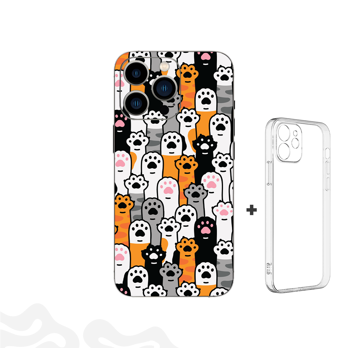 04 Whisker Walk Skin – Color Paw Edition + Coque Transparente - Image 1