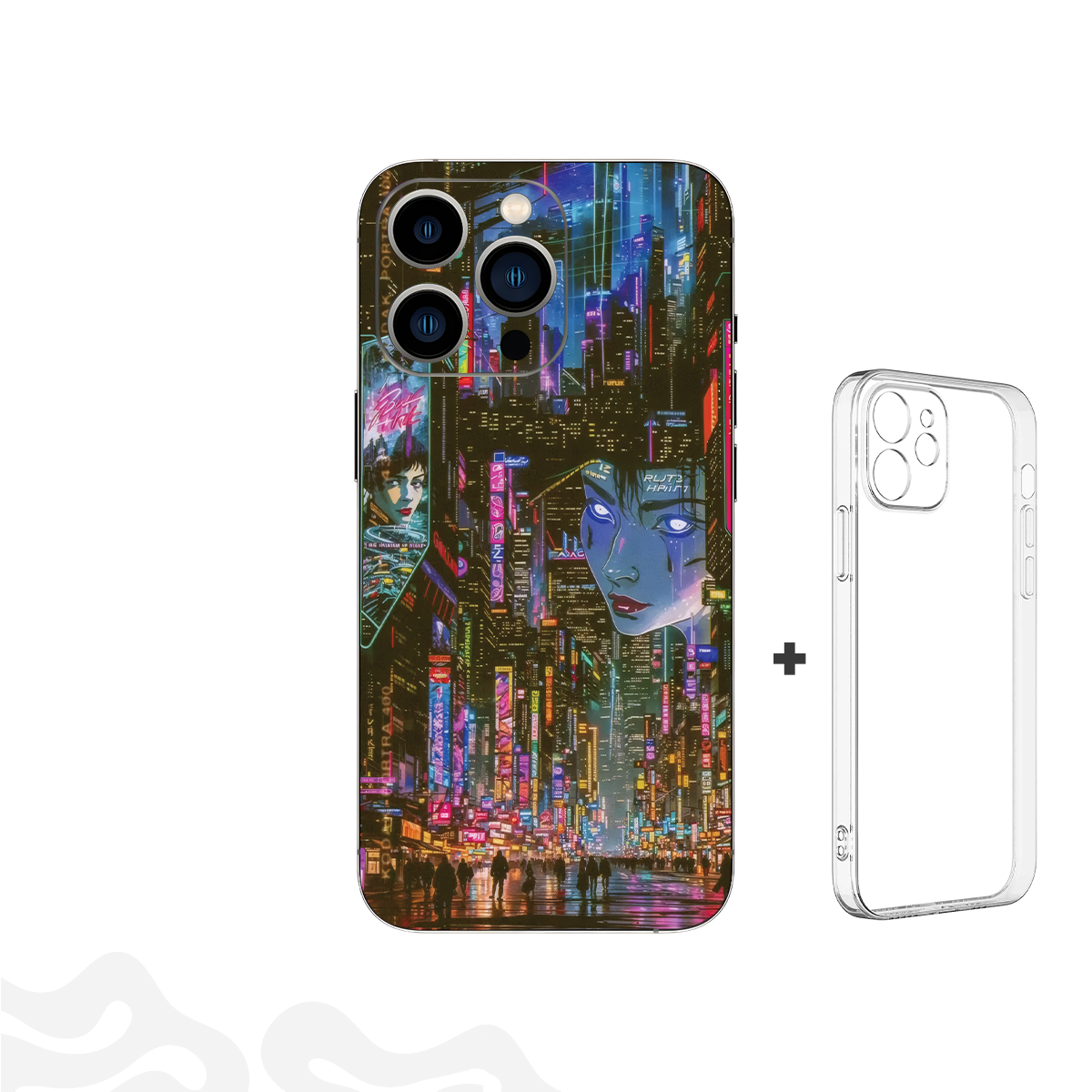 8 Neon Horizon Skin – Cyberpunk Japan + Coque Transparente - Image 1